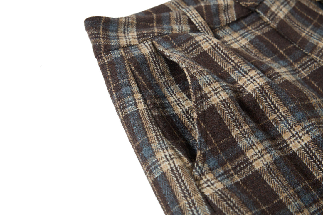 Omirad Vintage Check Wool-Blend Cargo Pants