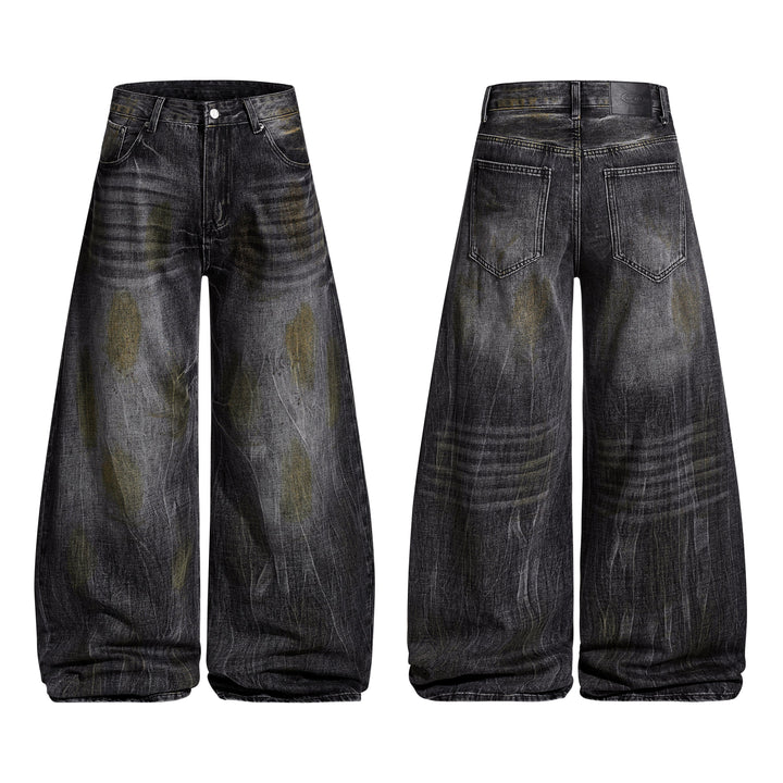 Omirad Vintage Washed Curved Denim Pants