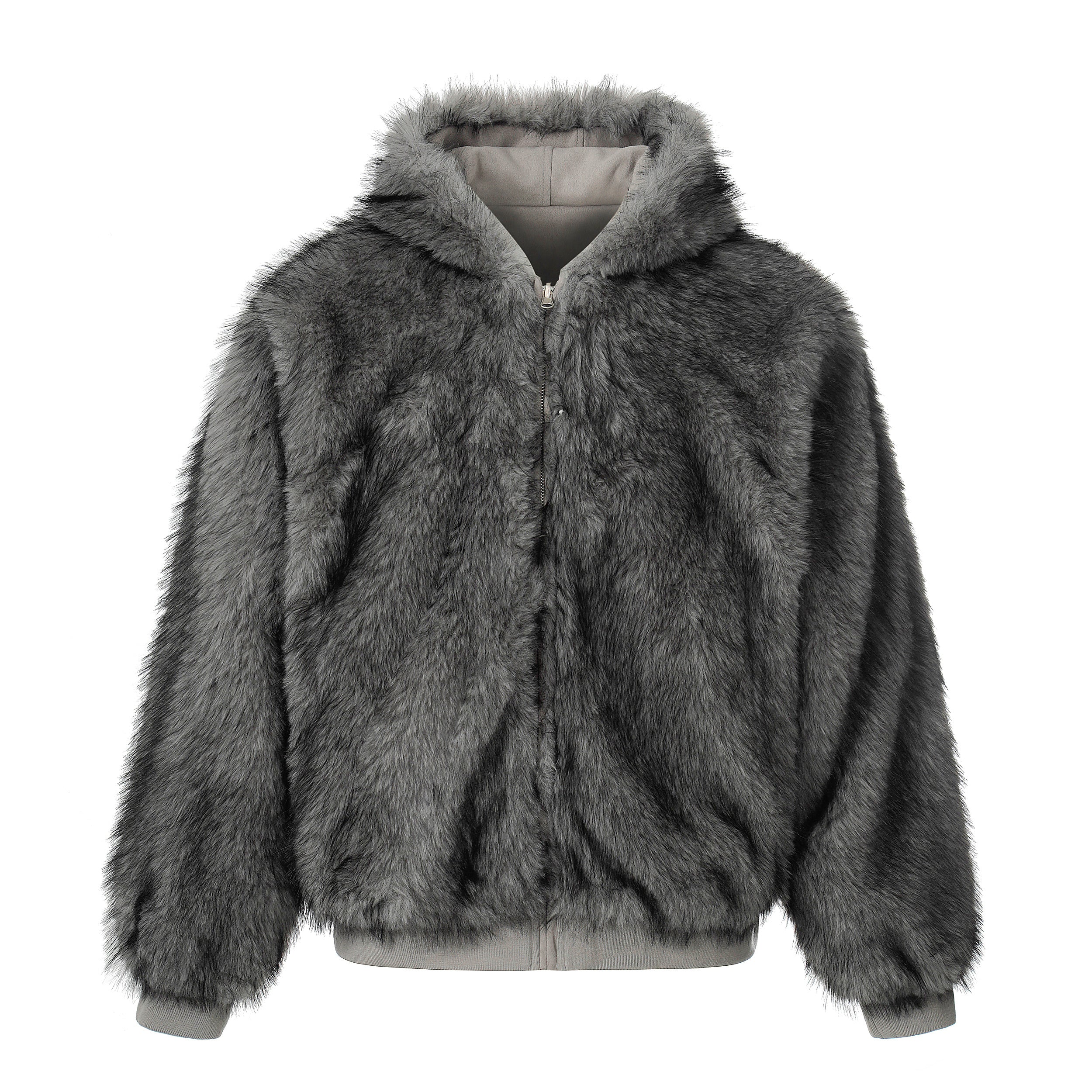 Omirad Reversible Faux Suede Fur Hooded Jacket