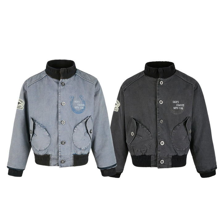 Omirad Vintage Washed Varsity Jacket