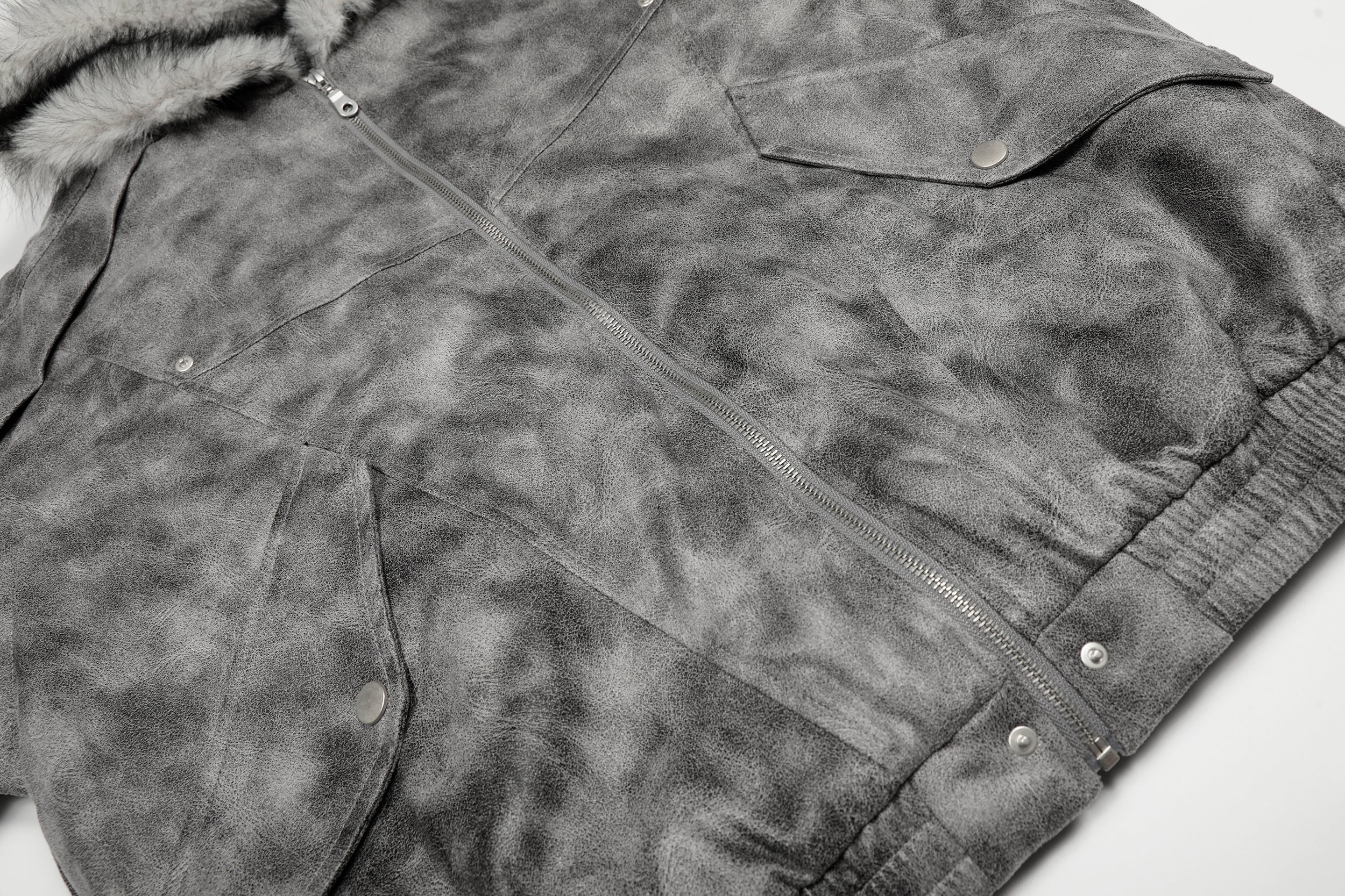 Omirad Washed Faux-Fur Hooded Jacket