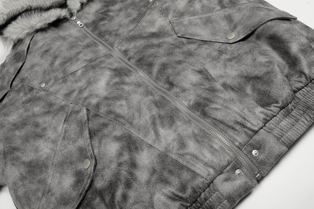 Omirad Washed Faux-Fur Hooded Jacket