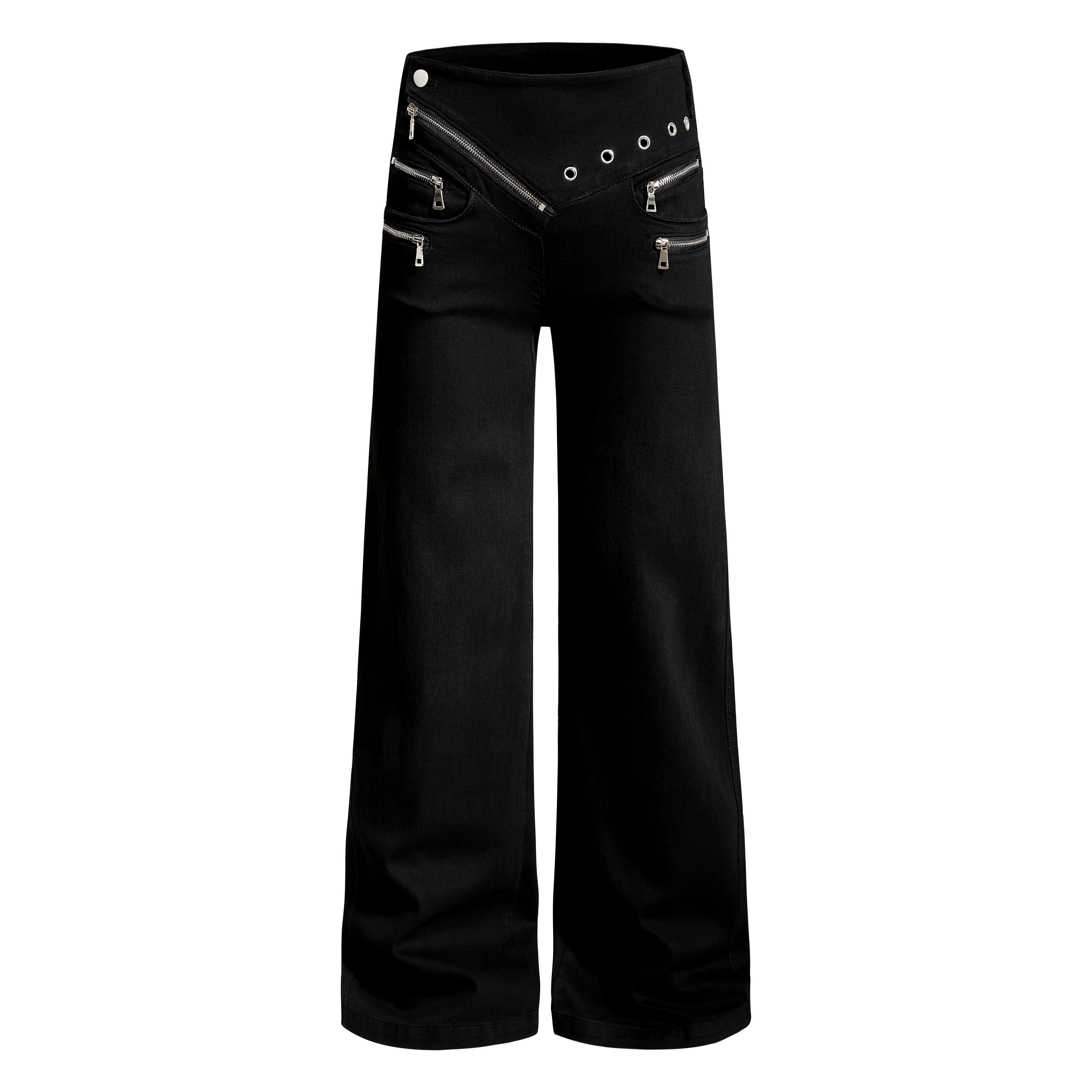 Omirad Zipper Detail Flared Pants