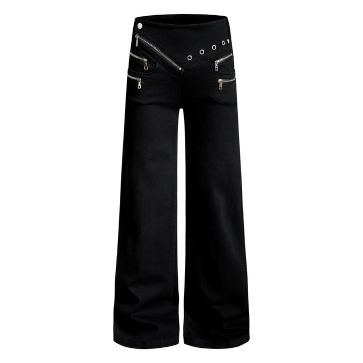 Omirad Zipper Detail Flared Pants