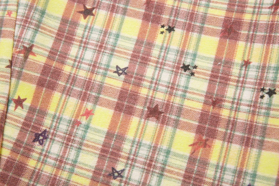 Omirad Yellow Plaid Bear Charm Pants