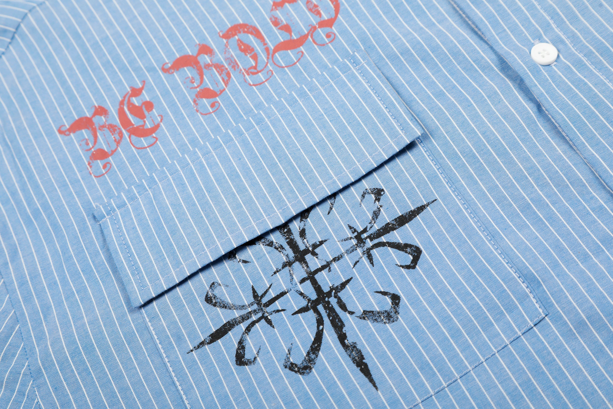 Omirad Striped Graphic Button-Up Shirt