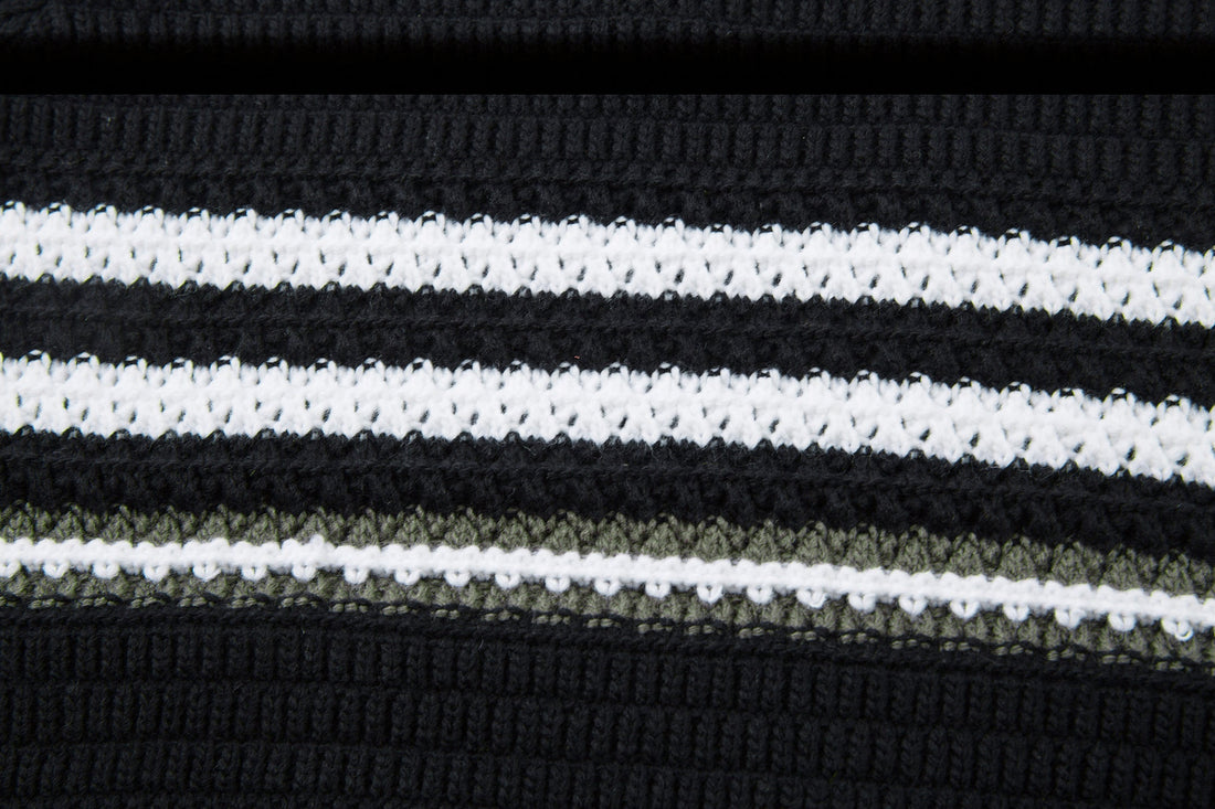 Omirad Striped Knit Polo Sweater