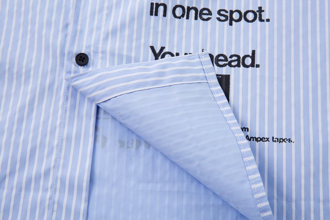 Omirad Punk Print Layered Stripe Shirt