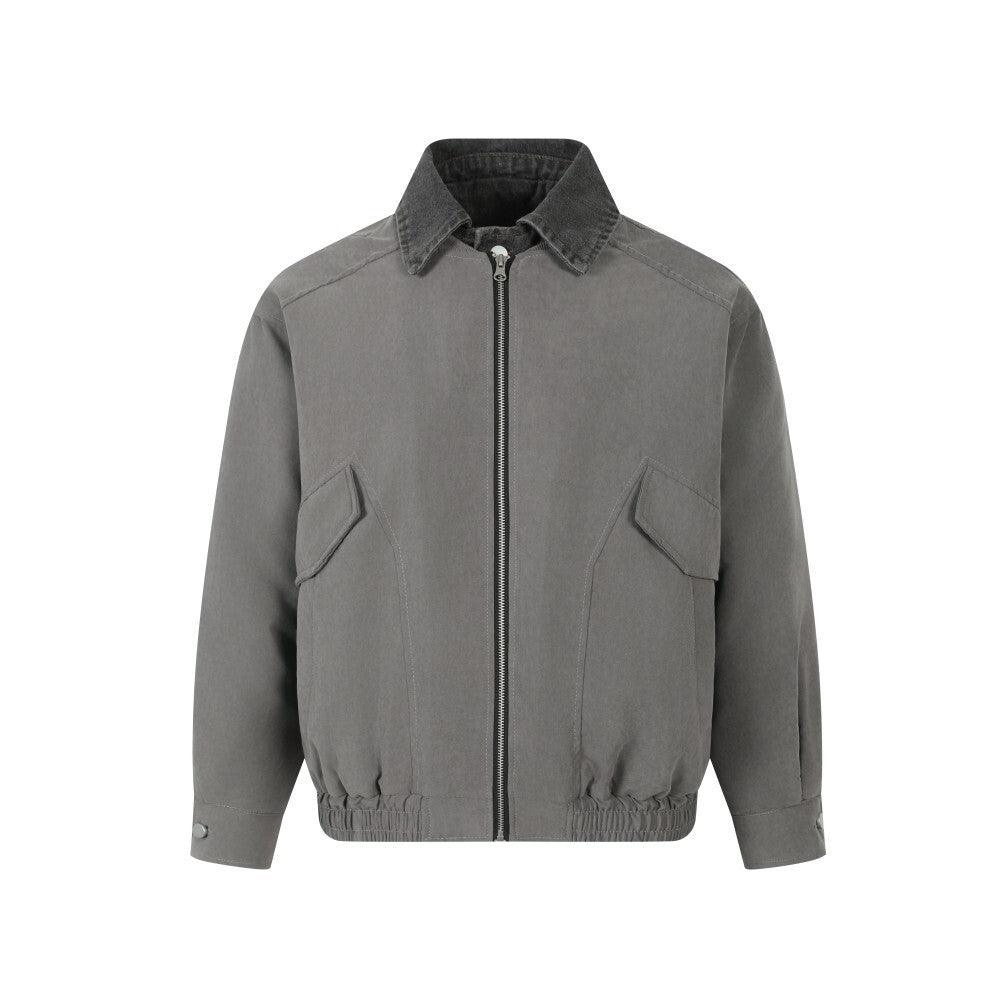 Omirad Vintage Contrast-Collar Cotton Jacket