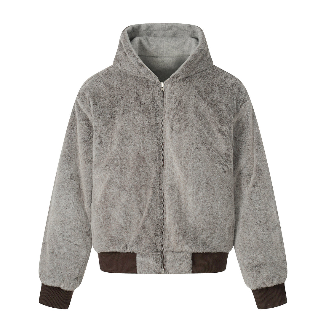 Omirad Wool Blend Fleece Hooded Bomber Jacket