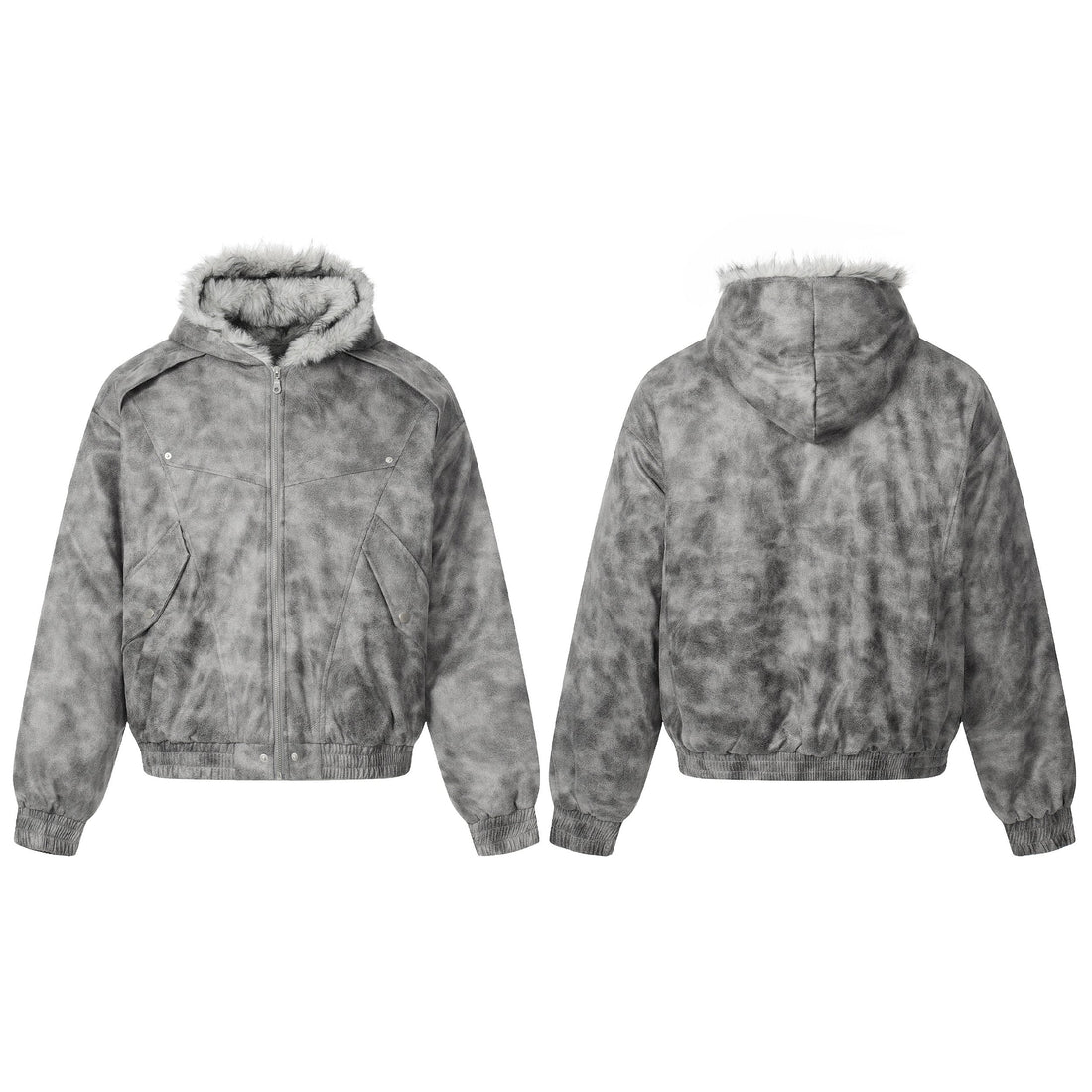 Omirad Washed Faux-Fur Hooded Jacket