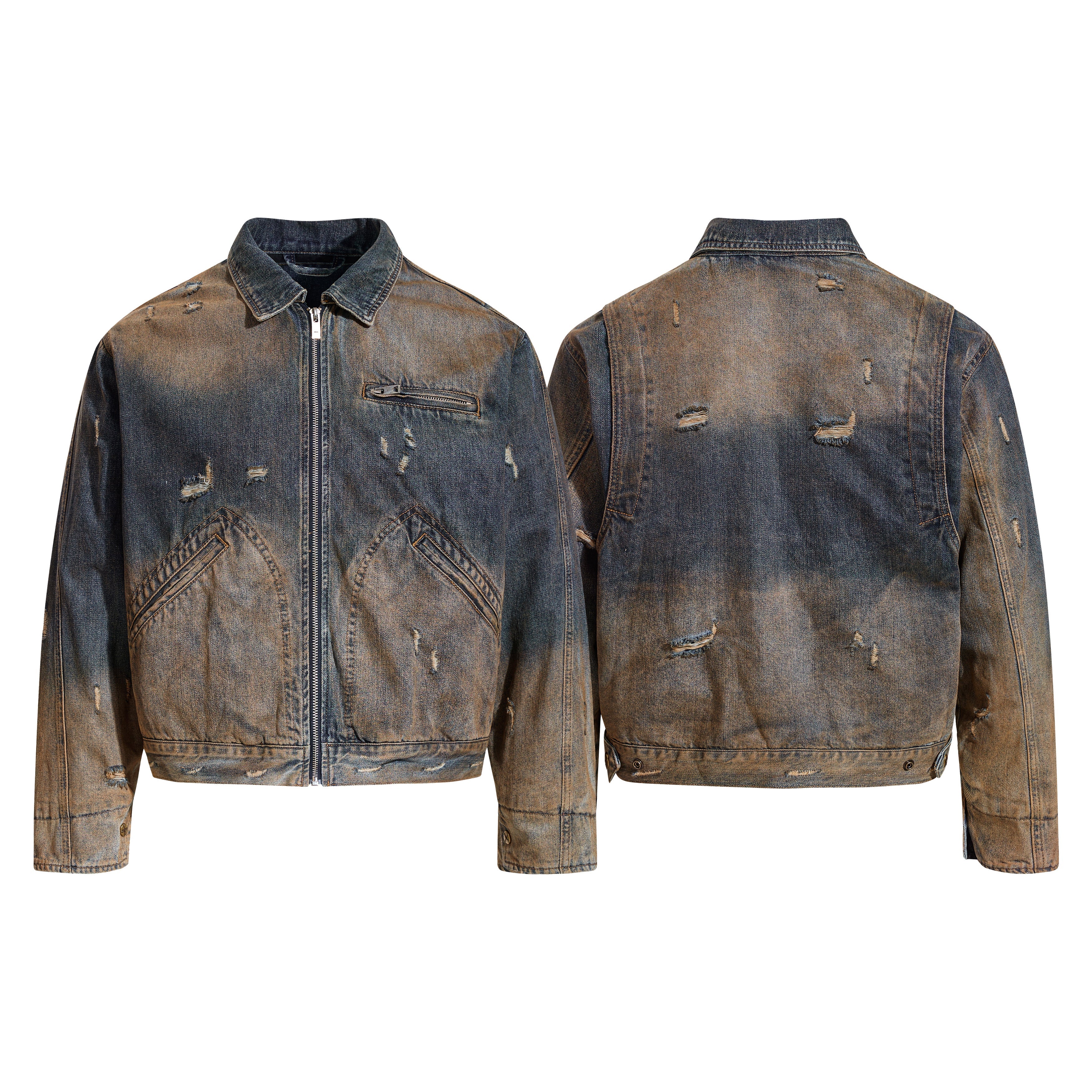 Omirad Vintage Distressed Denim Jacket