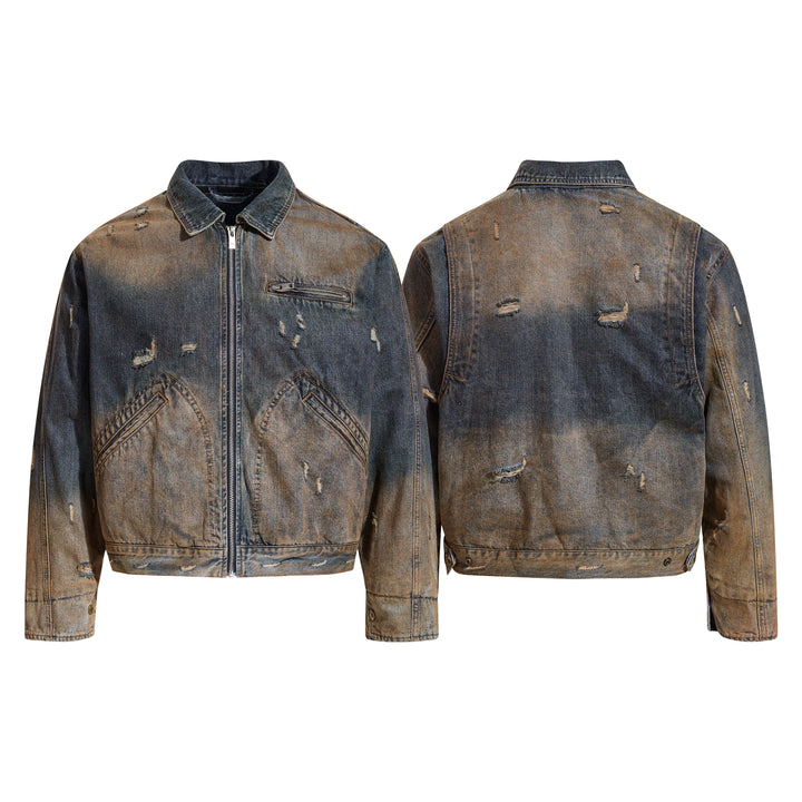 Omirad Vintage Distressed Denim Jacket