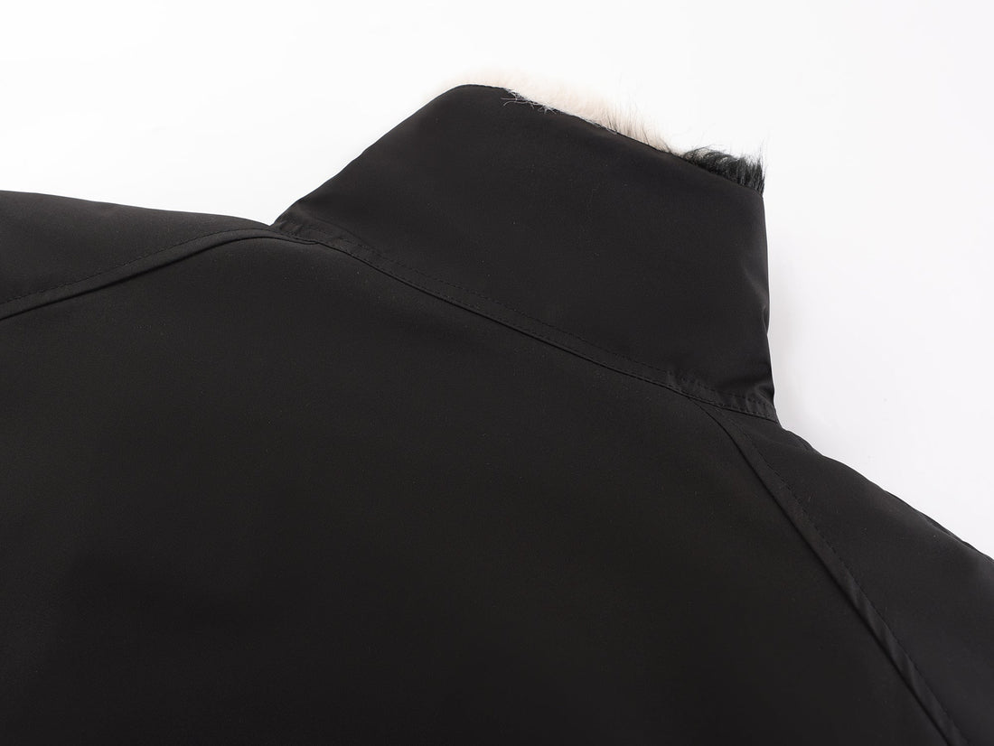 Omirad Zebra Fur-Lined Bomber Jacket