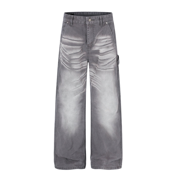 Omirad Washed Wrinkle Effect Denim Jeans