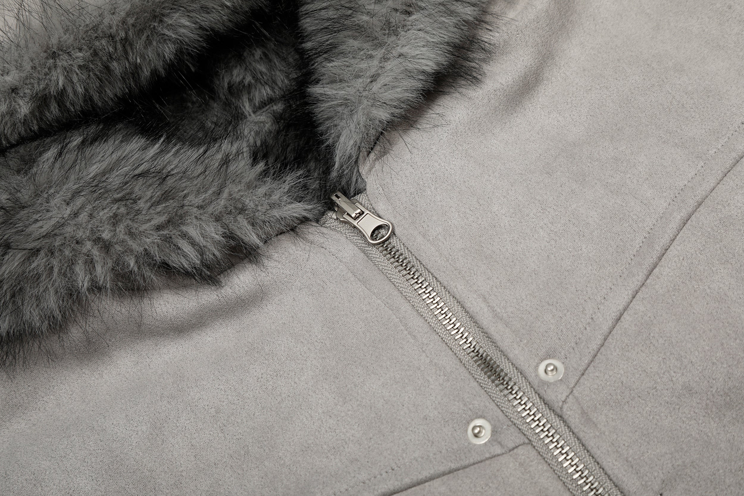 Omirad Reversible Faux Suede Fur Hooded Jacket