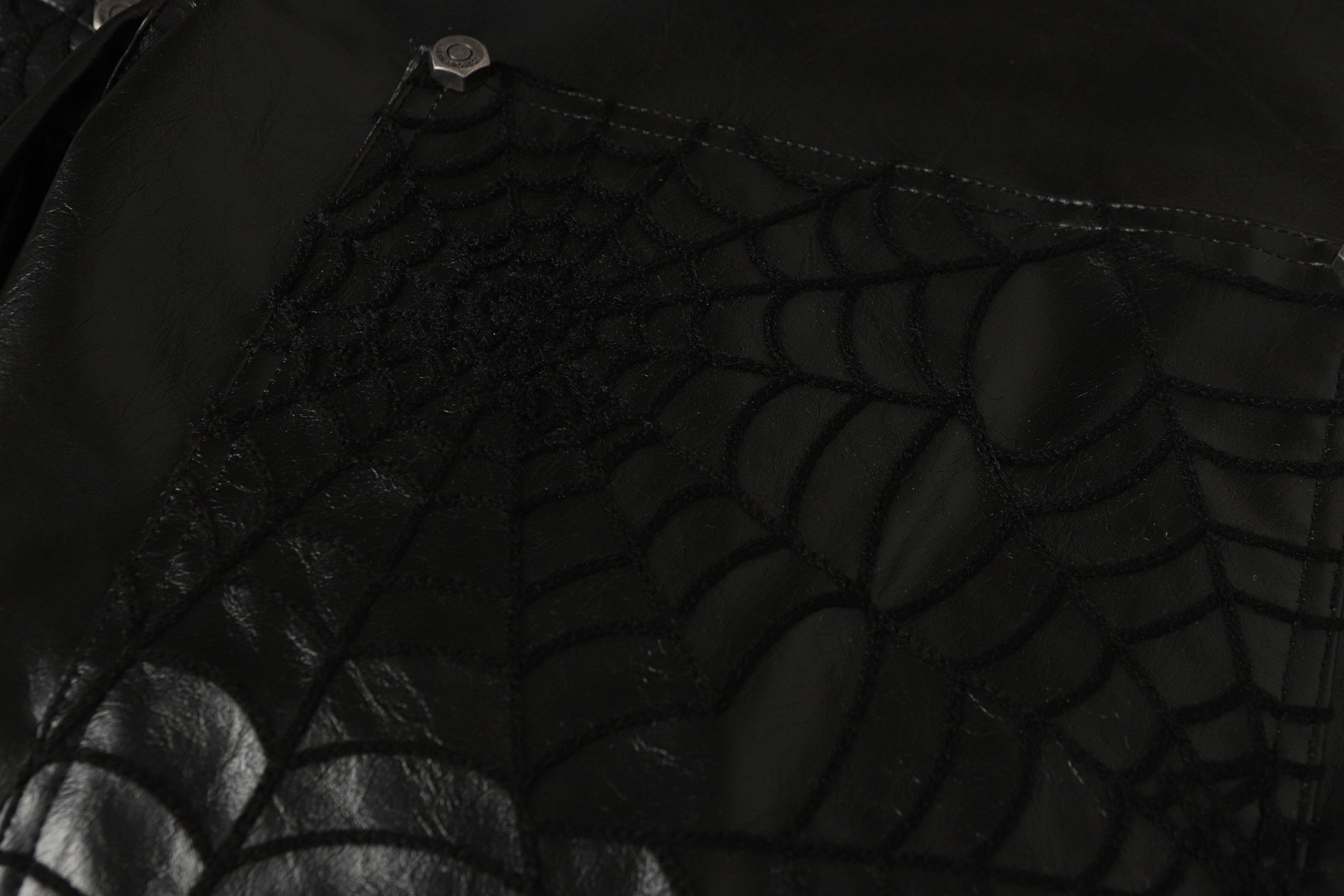 Omirad Web Embossed PU Wide-Leg Pants