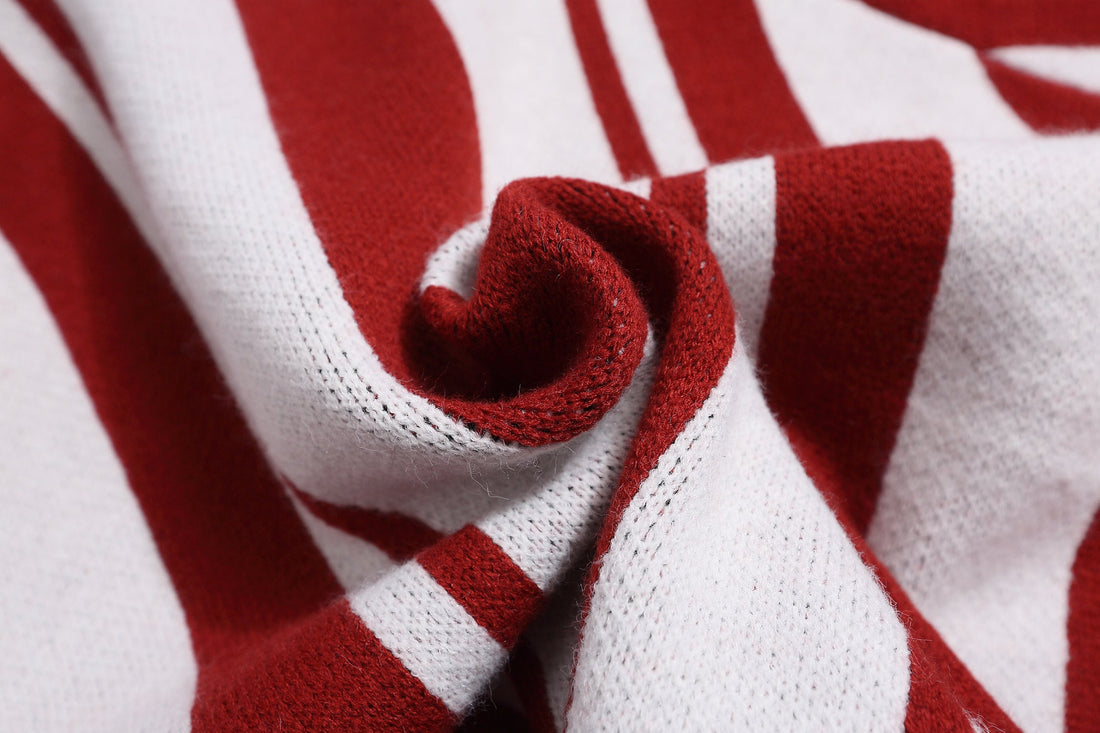 Omirad Retro Varsity Stripe Knit Sweater