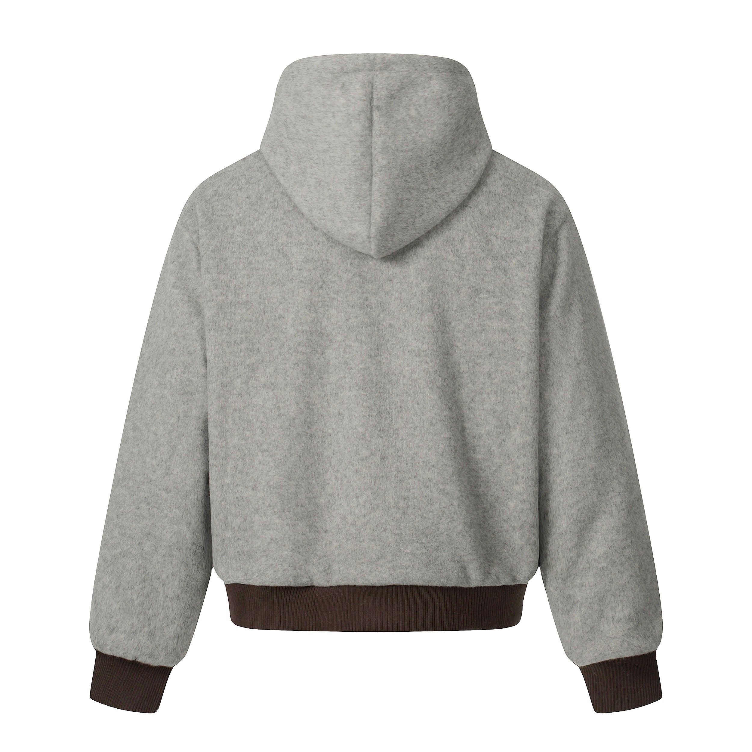 Omirad Wool Blend Fleece Hooded Bomber Jacket