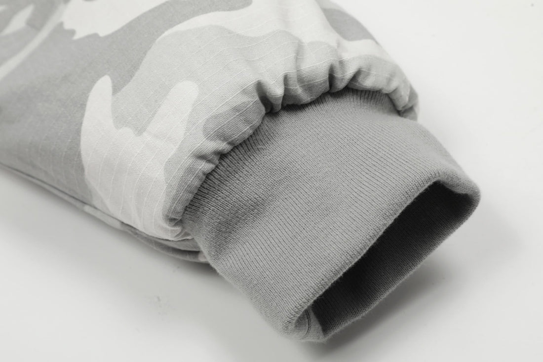 Omirad White Camo Faux Fur Hooded Padded Jacket