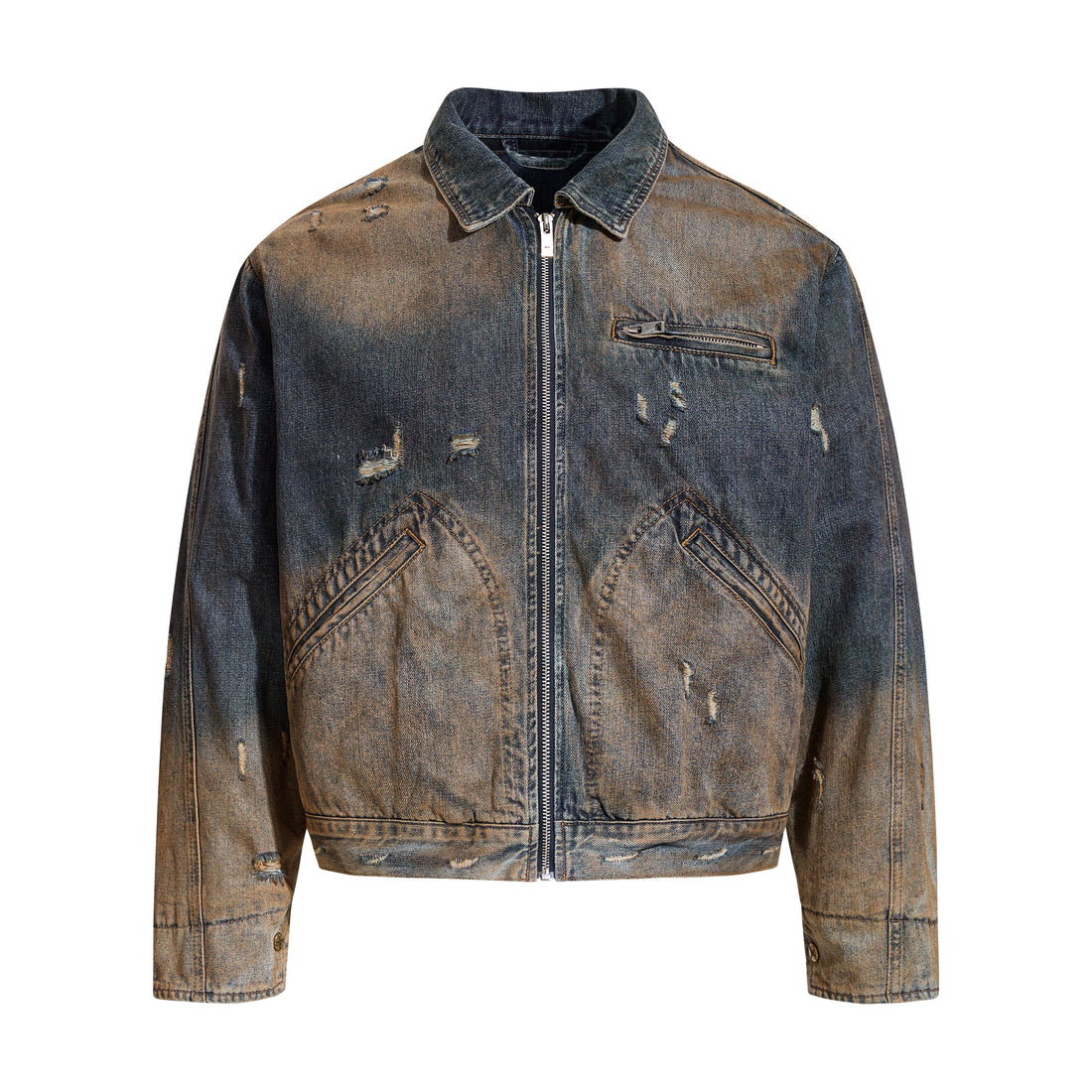 Omirad Vintage Distressed Denim Jacket