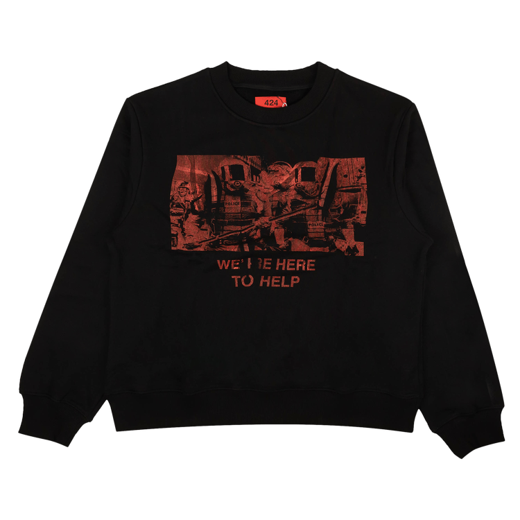 424 Here To Help Crewneck Sweatshirt 'Black'