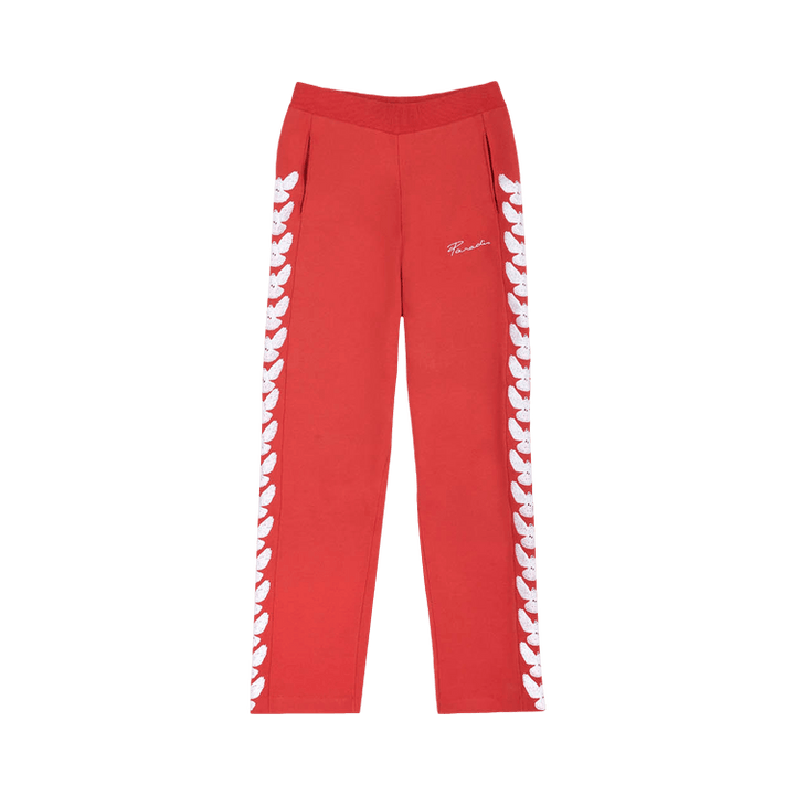 3.PARADIS Embroidebirds Stripes Track Pants 'Red'