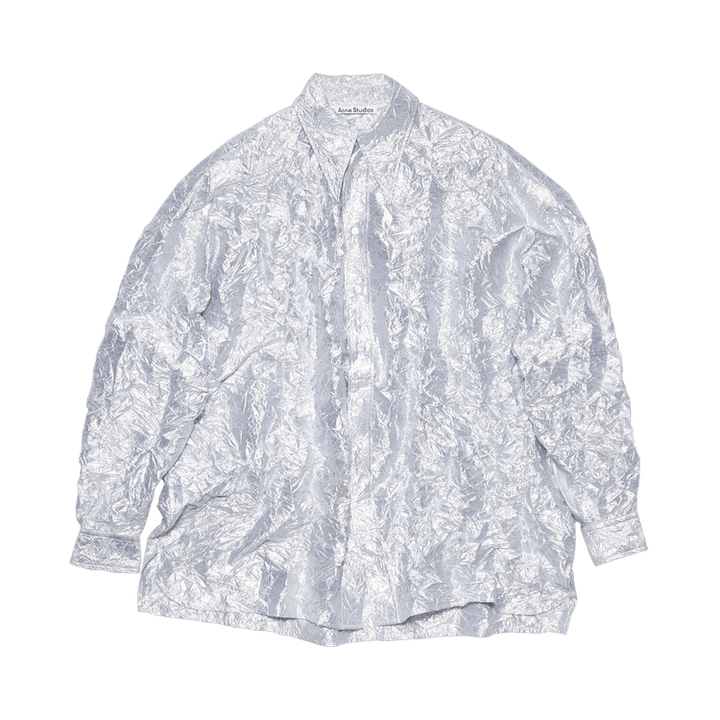 Acne Studios Crinkled Lurex Button Up 'Silver'
