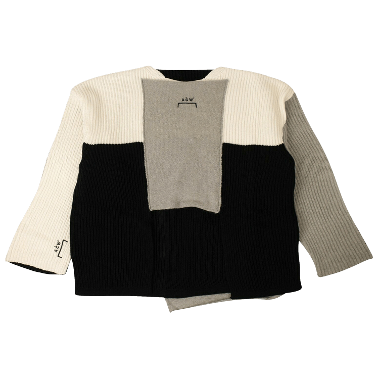 A-Cold-Wall* Paneled Asymmetric Sweater 'Black'