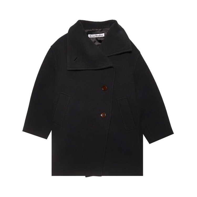 Acne Studios Wool Funnel Neck Coat 'Black'