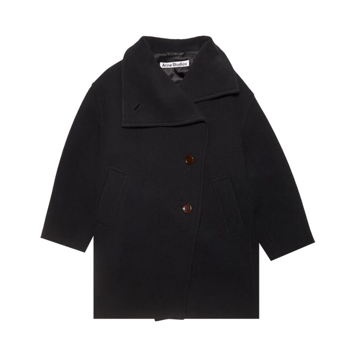 Acne Studios Wool Funnel Neck Coat 'Black'