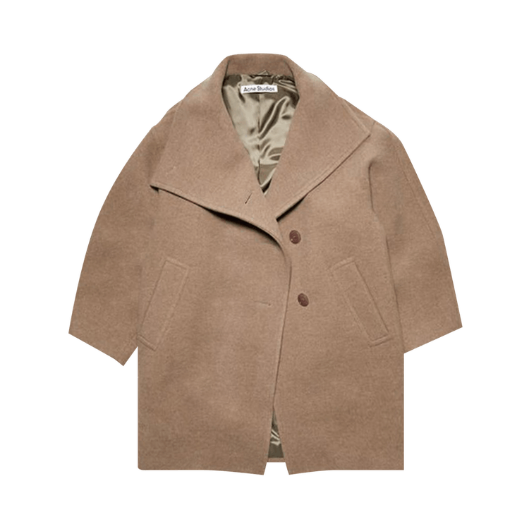 Acne Studios Wool Funnel Neck Coat 'Light Brown'