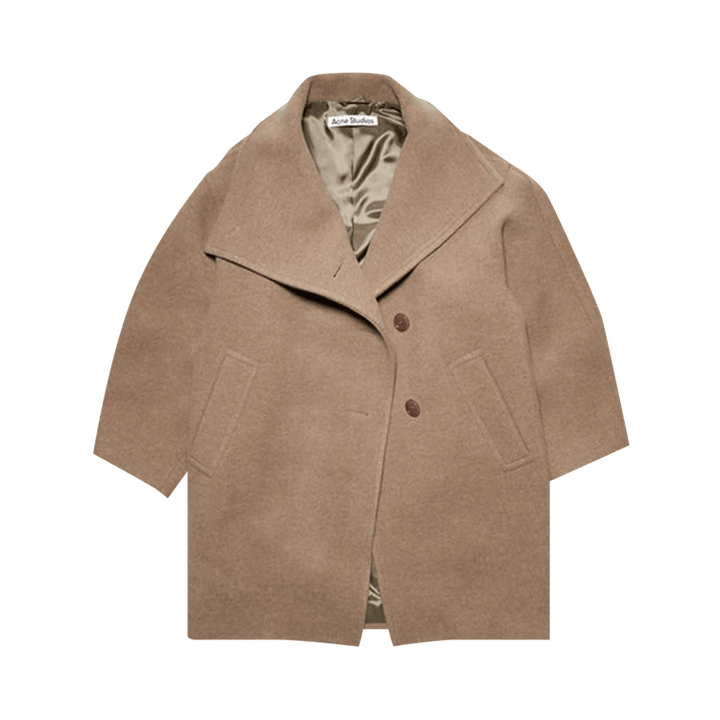 Acne Studios Wool Funnel Neck Coat 'Light Brown'