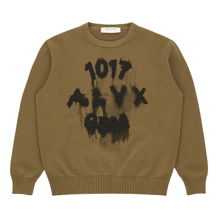 1017 ALYX 9SM Treated Logo Crewneck Sweater 'Military Green'