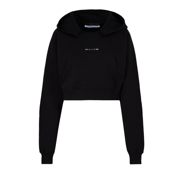 1017 ALYX 9SM Logo Printed Cropped Hoodie 'Black'