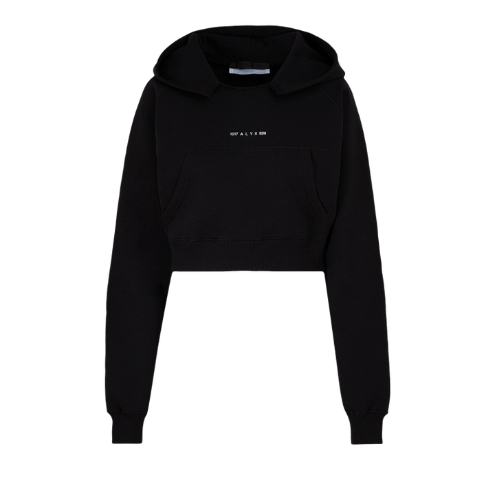 1017 ALYX 9SM Logo Printed Cropped Hoodie 'Black'