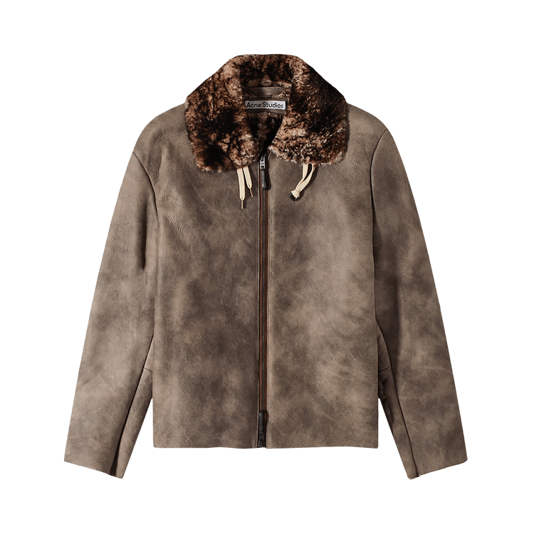 Acne Studios Shearling Suede Fur Jacket 'Antique Brown'