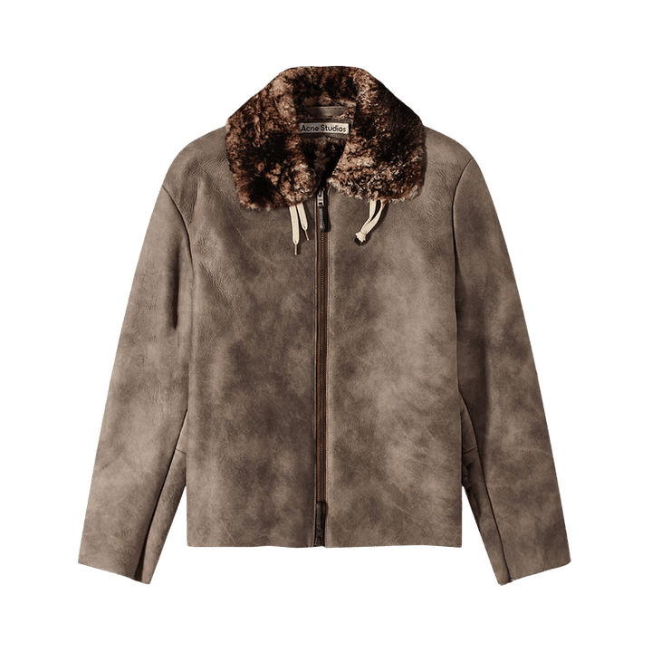 Acne Studios Shearling Suede Fur Jacket 'Antique Brown'