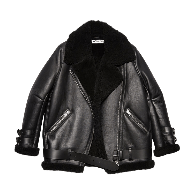 Acne Studios Leather Shearling Jacket 'Black'
