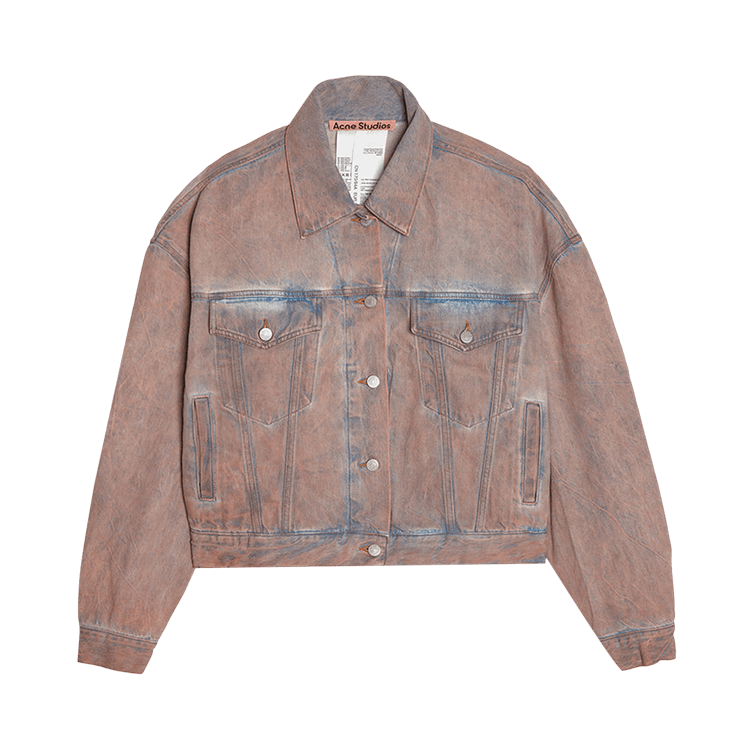 Acne Studios Morris Crop Overfit Denim Jacket 'Light Blue/Pink'