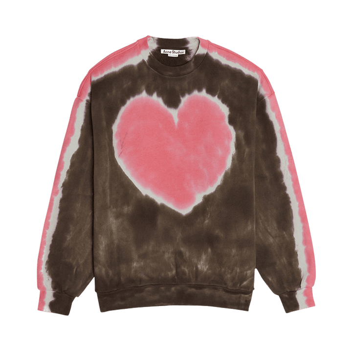 Acne Studios Fyre Coeur Crew Sweatshirt 'Dark Brown/Pink'