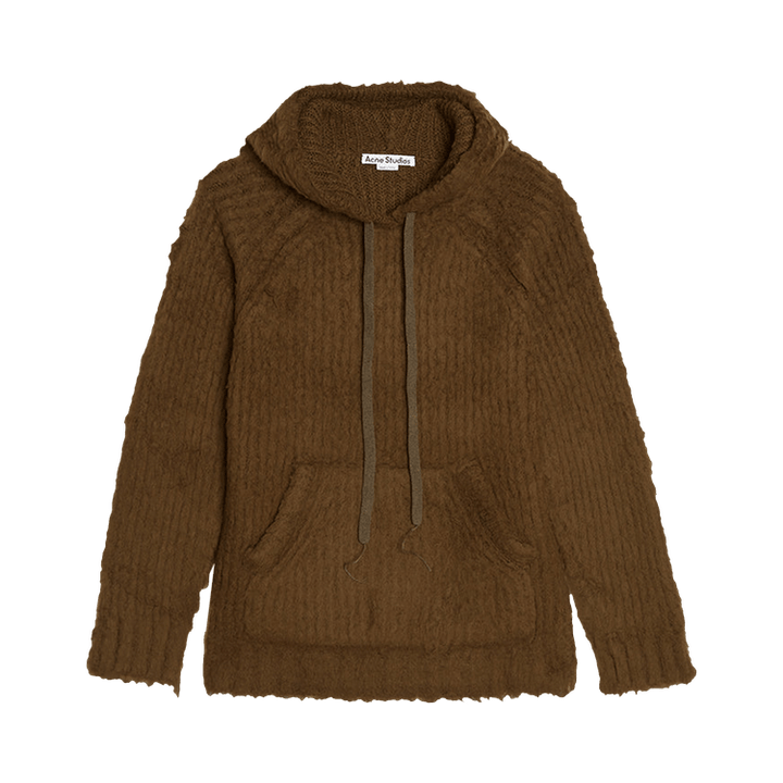 Acne Studios Fluffy Wool-Blend Hoodie 'Khaki Green'