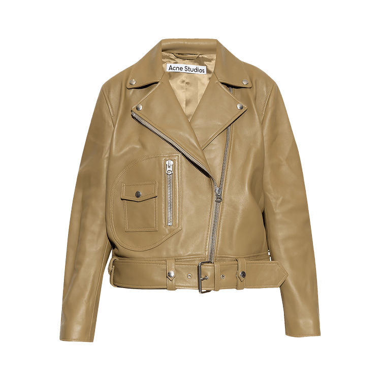 Acne Studios New Merlyn Leather Jacket 'Olive Green'
