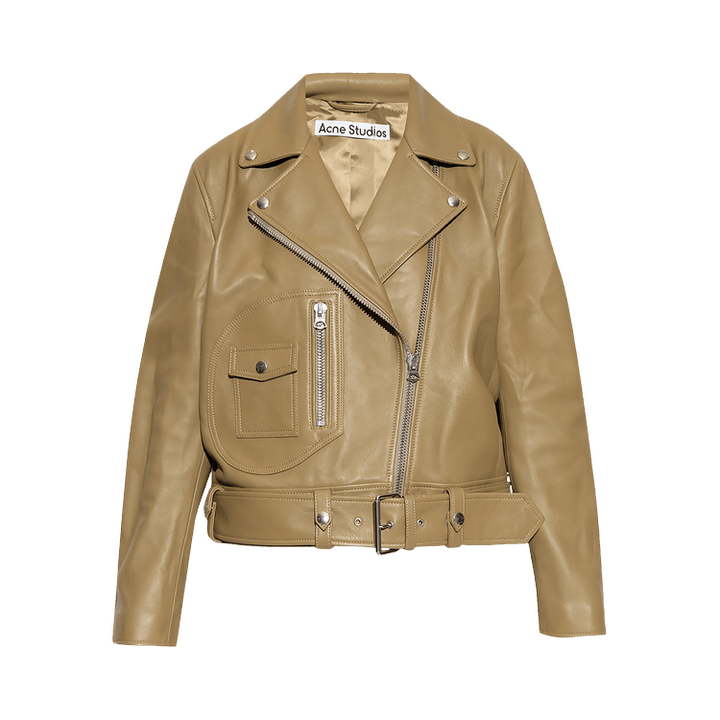 Acne Studios New Merlyn Leather Jacket 'Olive Green'