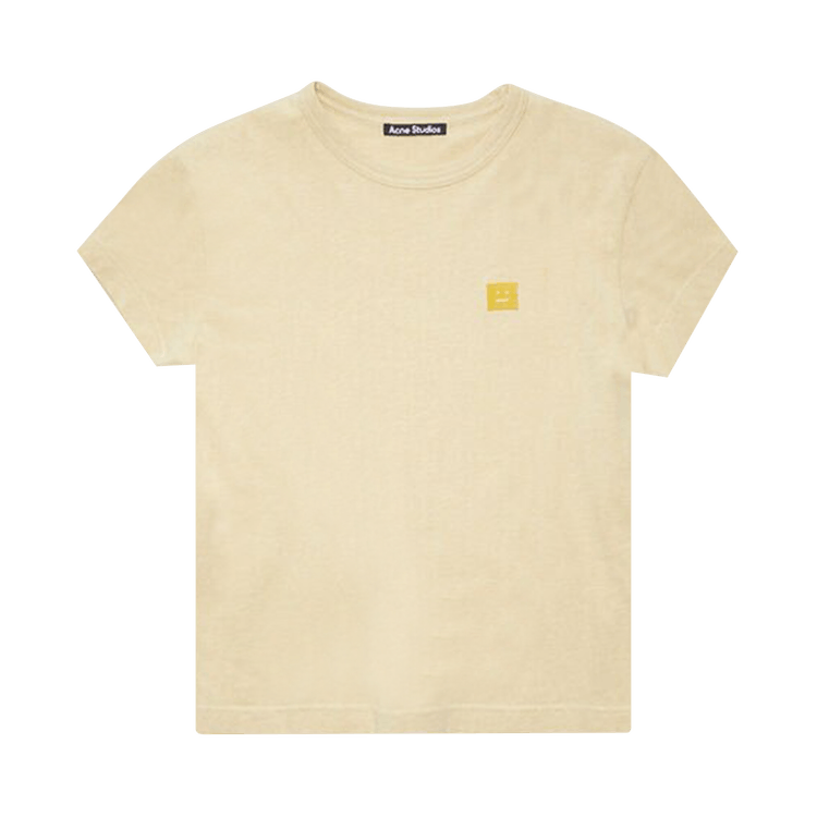 Acne Studios Face Logo Patch Crewneck T-Shirt 'Pale Yellow Melange'