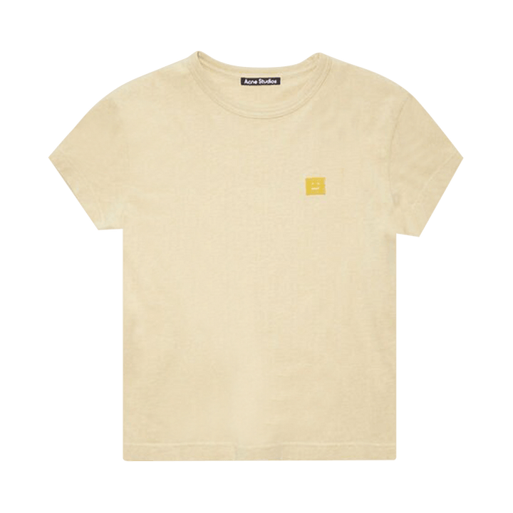 Acne Studios Face Logo Patch Crewneck T-Shirt 'Pale Yellow Melange'