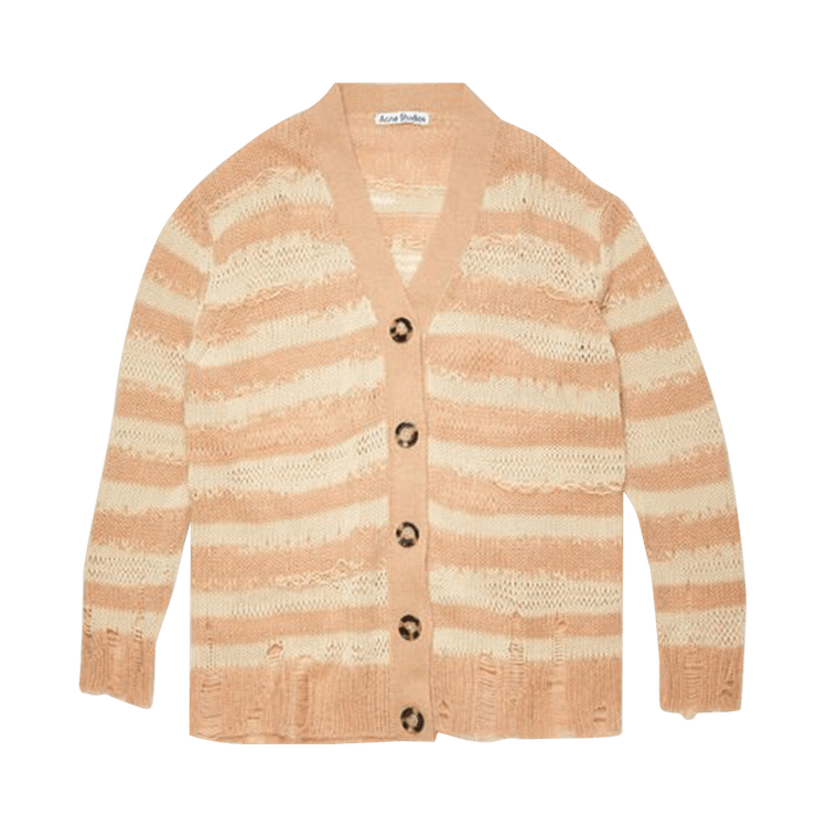 Acne Studios Distressed Stripe Cardigan 'Warm Beige/Beige'
