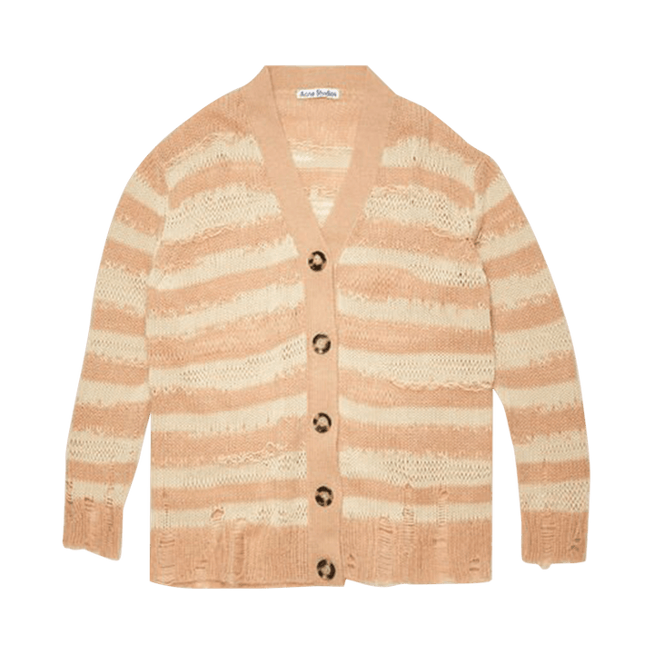 Acne Studios Distressed Stripe Cardigan 'Warm Beige/Beige'