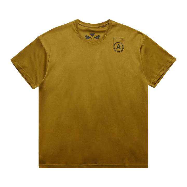 Acronym Ribbed Crewneck Logo Print T-Shirt 'Coyote'