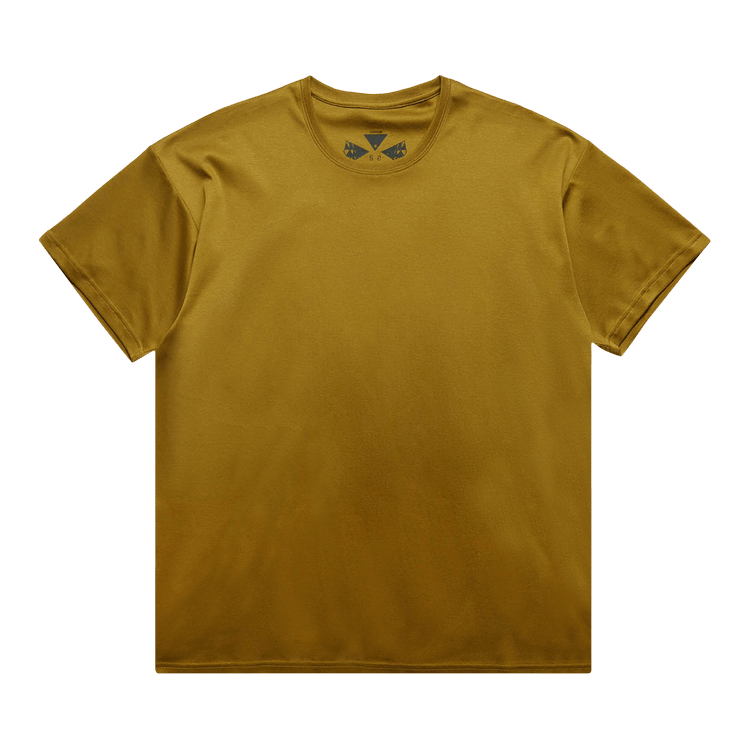 Acronym Ribbed Crewneck Logo Print T-Shirt 'Coyote'